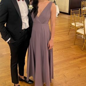 Dusty purple maxi dress from lulu’s - chiffon and backless